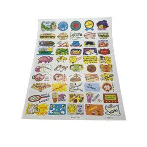 Vintage 1993 Troll Retro Stickers Sheet My Hero Classroom Fun Scrapbooking